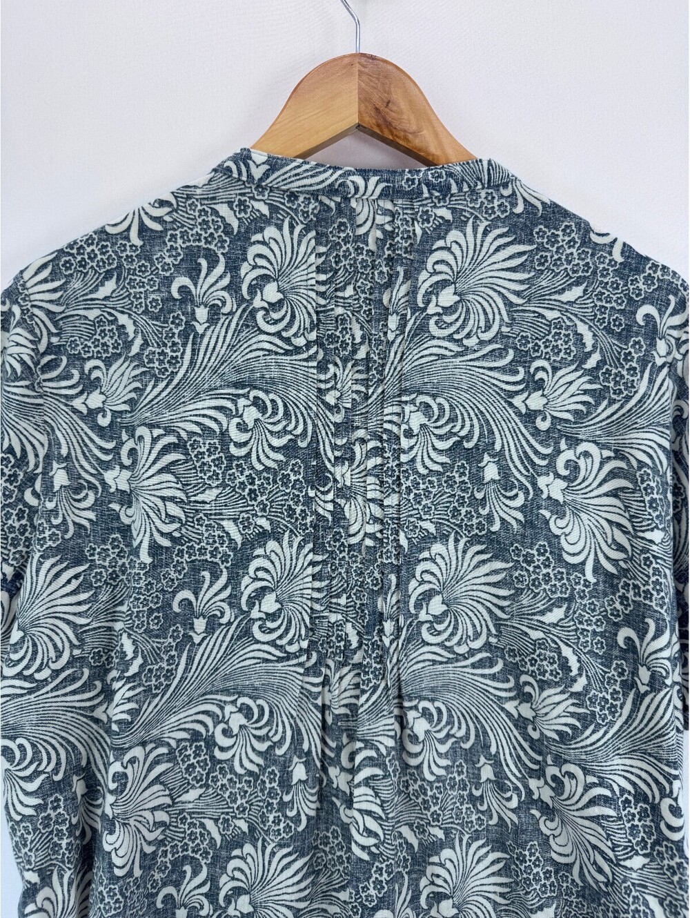 Faherty Blue Pockets Floral Coastal Cottagecore Linen Tunic Dress Womens XL - Picture 6 of 10